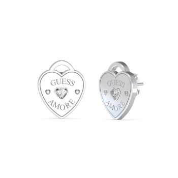 Guess Silver Heart Stud Earrings