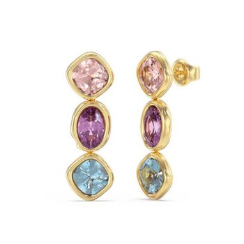 Guess Gold Coloured 3 Stone Drop Earrings