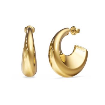 Guess Gold Moon Shape Hoop Earrings