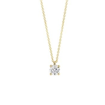 14ct Yellow Gold Lab Diamond Solitaire Pendant