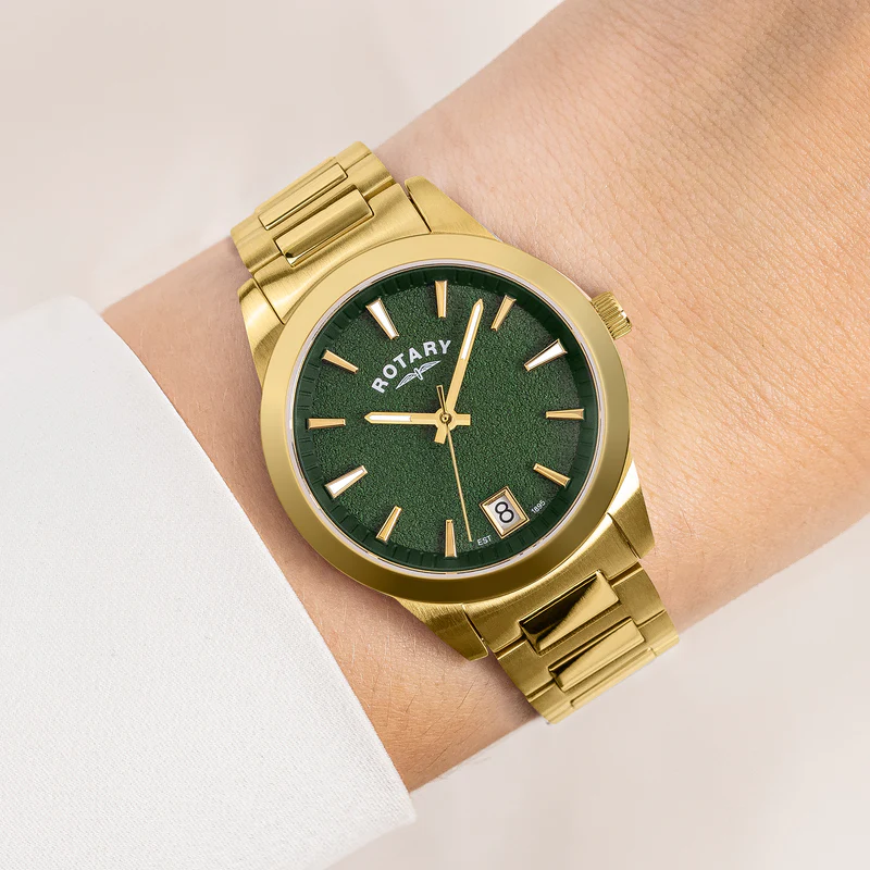 Rotary Ladies Gold Heritage Green Dial Watch