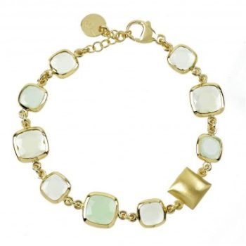 Aquaforte Gold Pale Green Stones Bracelet