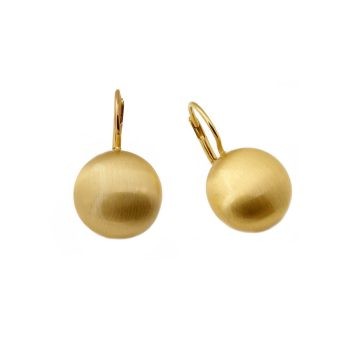 Aquaforte Brushed Gold Button Earrings