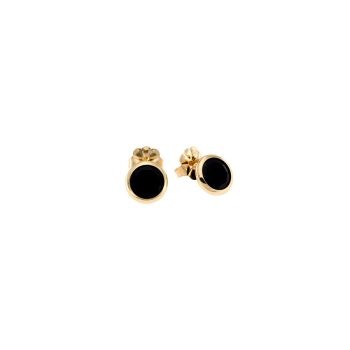 Aquaforte Gold Black Stud Earrings