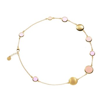 Aquaforte Gold Pink Pastel Stone Necklet