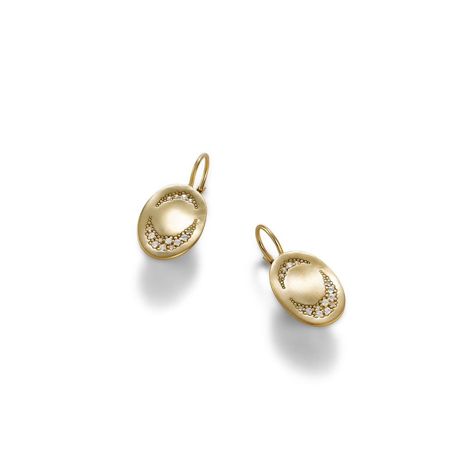 Aquaforte Brushed Half Moon Drop Earrings