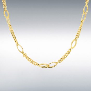 9ct Yellow Gold Fancy Curb Double Oval Link Necklace