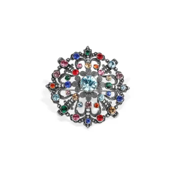 Newbridge Vintage Brooch with Coloured Stones