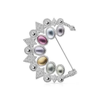 Newbridge Silver Brooch with Pastel Stones
