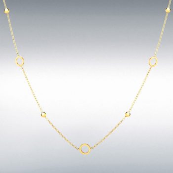 9ct Yellow Gold Circle & Ball Necklet