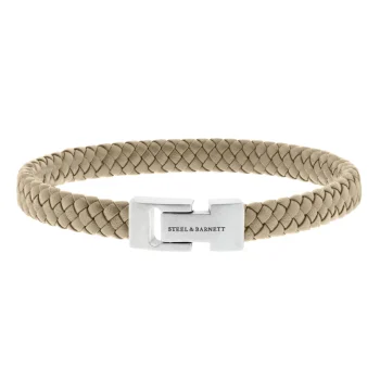 Steel & Barnett Beige Archie Leather Bracelet
