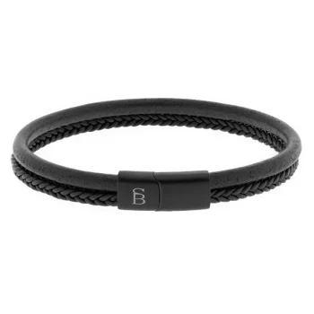 Steel & Barnett Black Denby Leather Bracelet