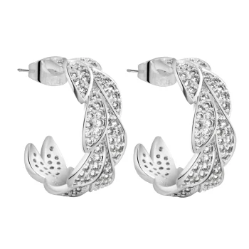 Newbridge Crystal Leaf Hoop Earrings