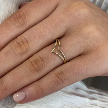 9ct Yellow Gold Wishbone Cut Out Ring