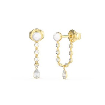 Guess Gold Pearl and Crystal String Earring