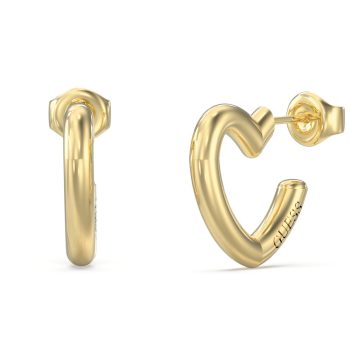 Guess Gold Heart Shaped Hoop Earring