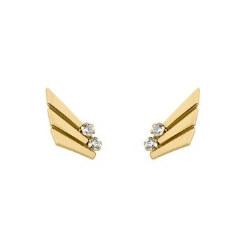 9ct Yellow Gold Fan Stud Earrings