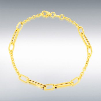 9ct Yellow Gold Paper Link Chain Bracelet