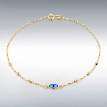 9ct Yellow Gold Evil Eye Ball Bracelet