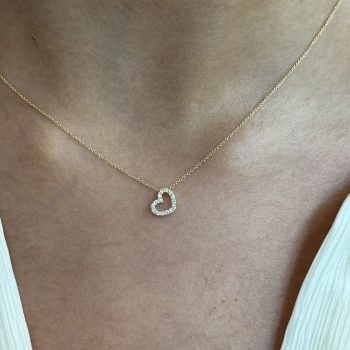 14ct Yellow Gold Lab Diamond Heart Pendant