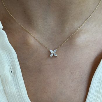 14ct Yellow Gold Lab Diamond Kiss Pendant