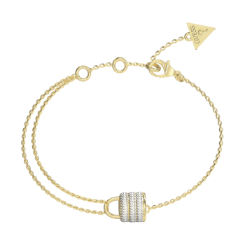 Guess Gold Crystal Lock Bracelet