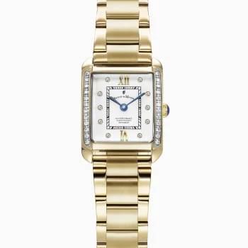 Jacques Du Manoir Gold Square Crystal Dial Watch