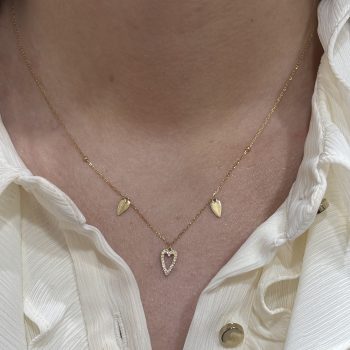 9ct Yellow Gold 3 Heart Pendant
