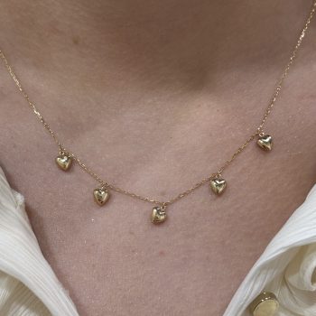 9ct Yellow Gold Heart Charm Necklet