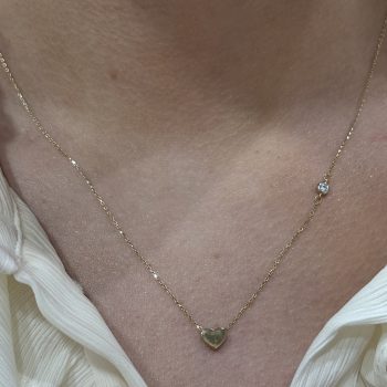 9ct Yellow Gold Heart Pendant with Cubic Zirconia
