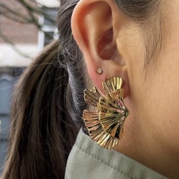 Absolute Gold Fan Leaf Earrings