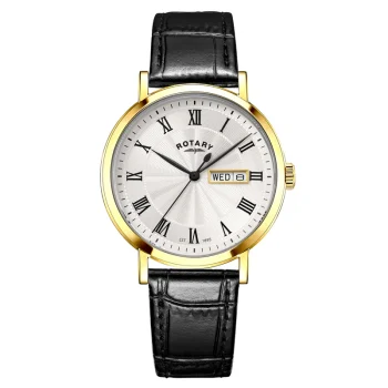 Rotary Gents Black Leather Strap Heritage Watch