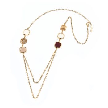 Aquaforte Gold White & Brandy Reversible Necklace