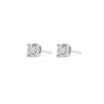 Sterling Silver Cubic Zirconia 4 Claw Stud
