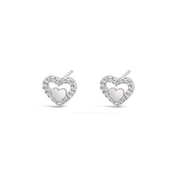Sterling Silver Heart Stud Earrings