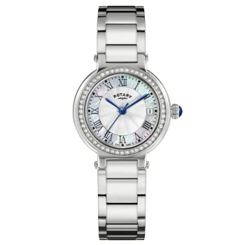 Rotary Ladies Silver Stone Set Heritage Watch