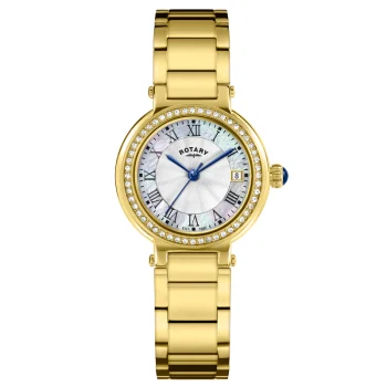 Rotary Ladies Gold Stone Set Heritage Watch