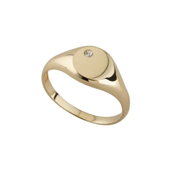9ct Yellow Gold Round Signet Ring