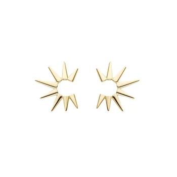 9ct Yellow Gold Spike Sun Stud Earrings