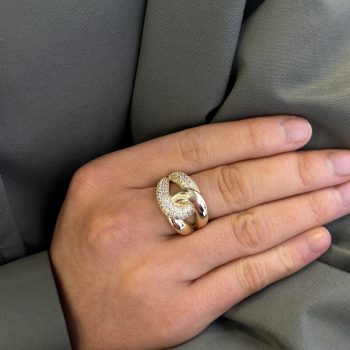 Absolute Gold Chunky Pave Knot Ring
