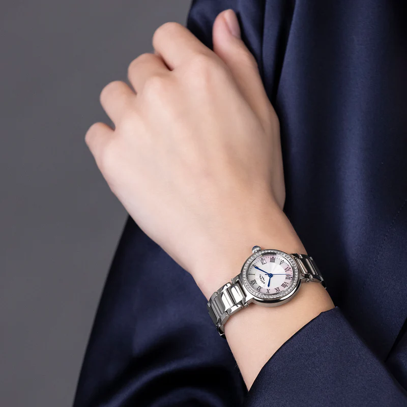 Rotary Ladies Silver Stone Set Heritage Watch