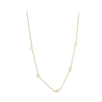 9ct Yellow Gold 5 Heart Necklet