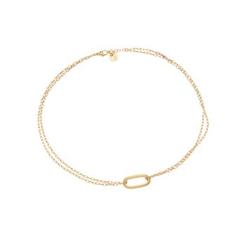 Aquaforte Gold Paper Link Oval Link Necklace