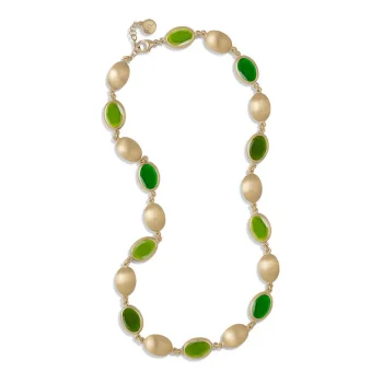 Aquaforte Gold and Green Oval Necklace