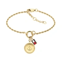Tommy Hilfiger Ladies Gold Anchor Charm Bracelet
