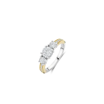 Ti Sento Milano Two Tone 3 Stone Ring