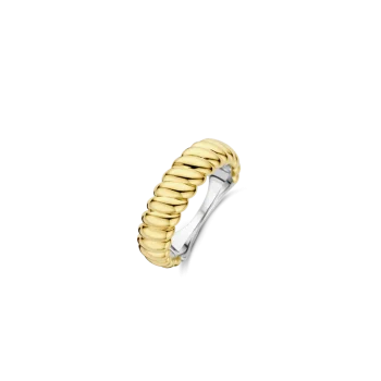 Ti Sento Milano Gold Ribbed Chunky Ring