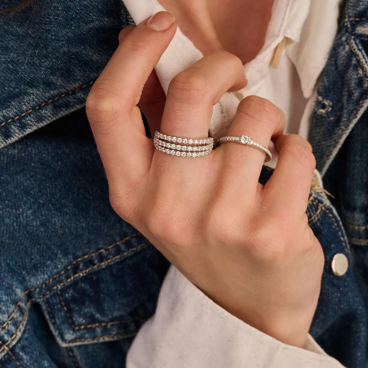 Ti Sento Milano Silver 3 Layer Ring
