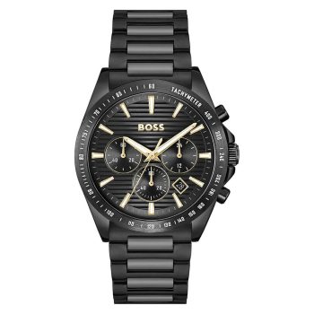 Boss Gents Black Bracelet Black Dial Watch