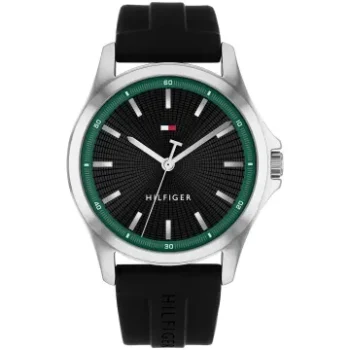 Tommy Hilfiger Gents Black Rubber Strap Watch